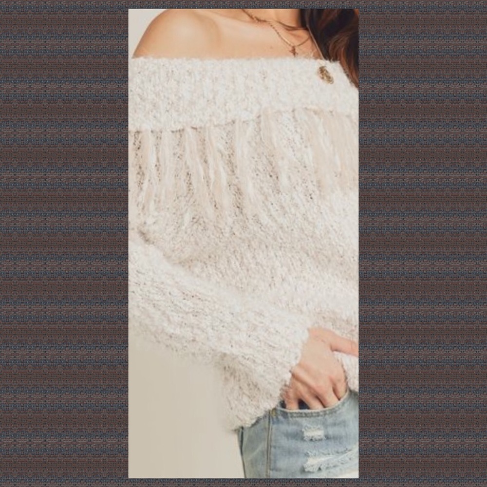 NEW! OFF THE SHOULDER SWEATER - Picture 8 of 9